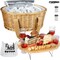 Wicker Picnic Basket Set for 4 with Mini Folding Wine Picnic Table & Large Insulated Cooler Bag & Cutlery Service Kits for 4 Person, Couples Gifts, Wedding Gifts (Y2209-4-CM)